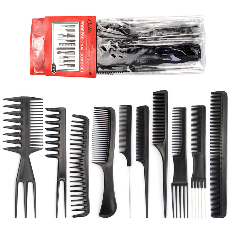 Kit 10 Peignes Professionnels de Coiffure – Ensemble Barbier & Styling Complet