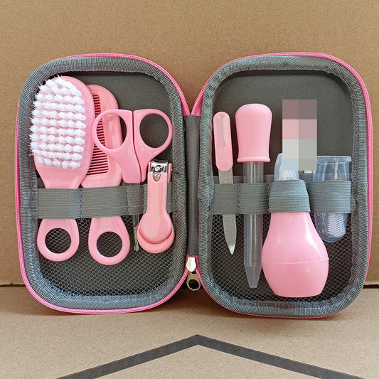 Cross-border Maternal And Infant Products 8piece Set Of Nail Clippers For Children And Babies Including Combs Brushes Nasal Aspirators In EVA Packaging